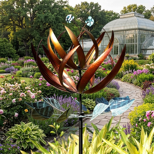 Copper Flora Kinetic Wind Spinner