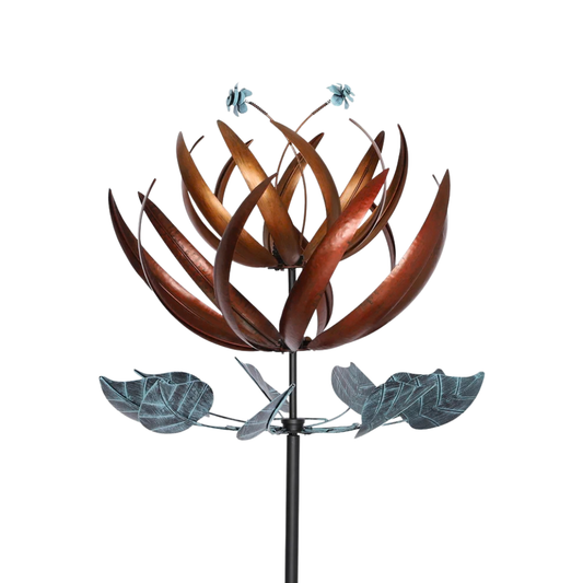 Copper Flora Kinetic Wind Spinner